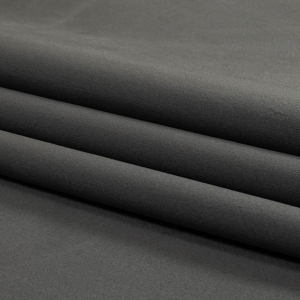 Charcoal Creamy Polyester Velvet - Folded