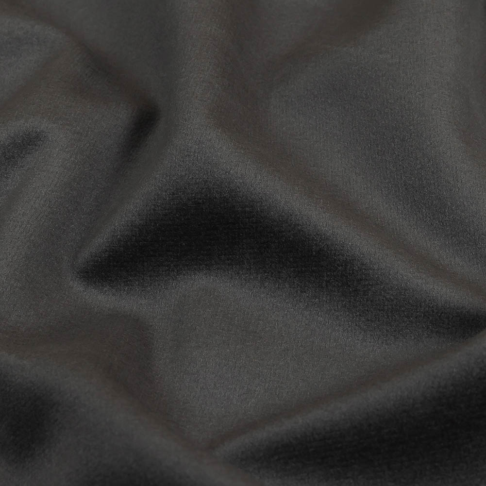 Charcoal Creamy Polyester Velvet - Detail