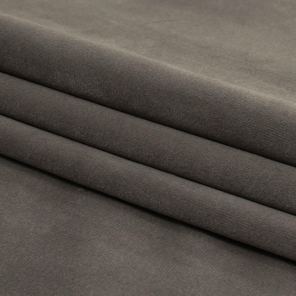 Gunmetal Creamy Polyester Velvet Folded
