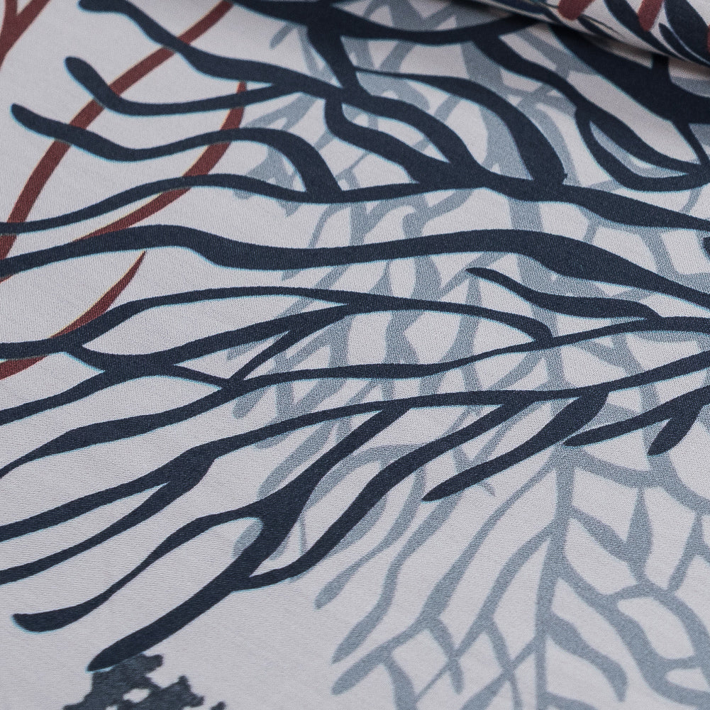 European Parisian Night and Mahogany Coral Reef Cotton Poplin - Full