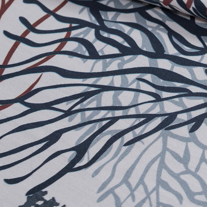 European Parisian Night and Mahogany Coral Reef Cotton Poplin - Full