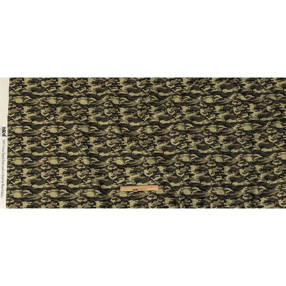 European Green Camouflage Cotton Poplin - Folded