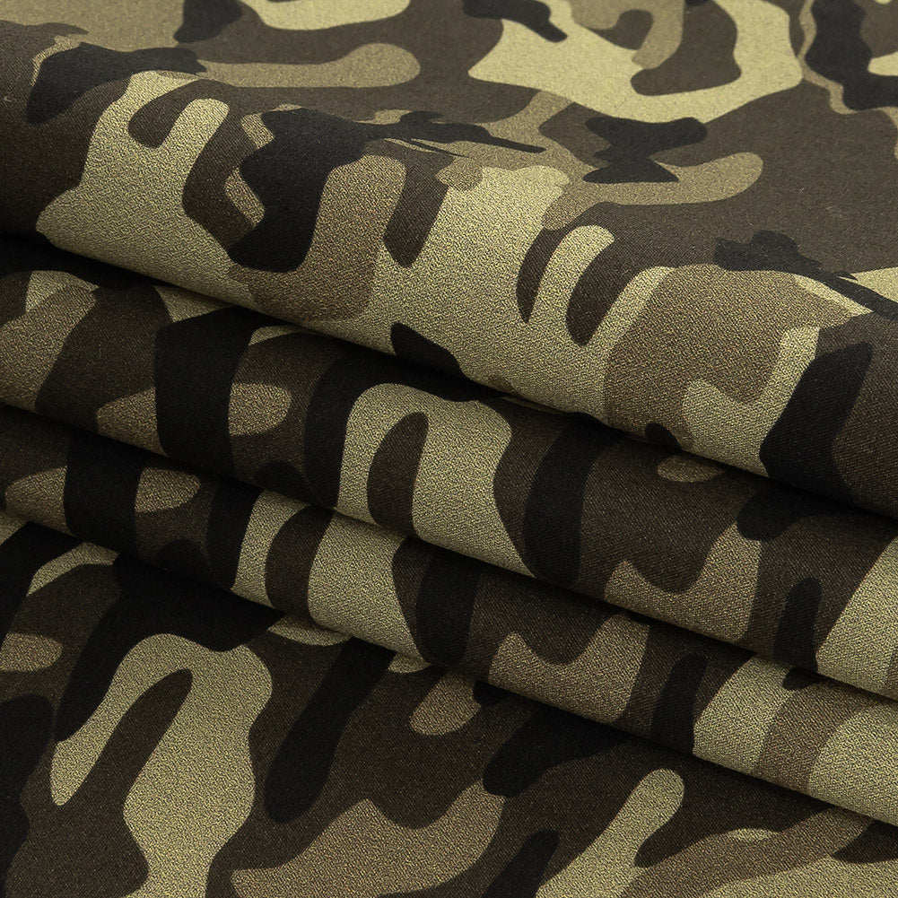 European Green Camouflage Cotton Poplin - Detail