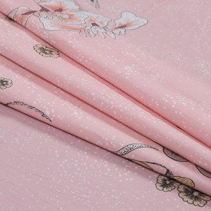 Cotton Poplin - Light Coral Floral and Spots - Flores al Amanecer Print - Mood Exclusive Felipe Collection Detail