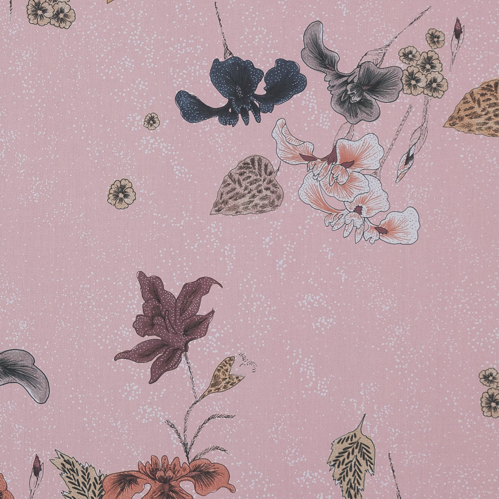 Cotton Poplin - Light Coral Floral and Spots - Flores al Amanecer Print - Mood Exclusive Felipe Collection