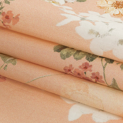 Cotton Poplin - Peach Pink Floral - Flores de las Montanas Print - Mood Exclusive Felipe Collection Detail