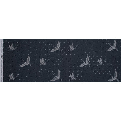 European Black and White Constellation Cranes Cotton Poplin Folded