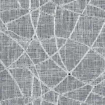 White and Metallic Silver Embroidered Drapery Sheer - Detail