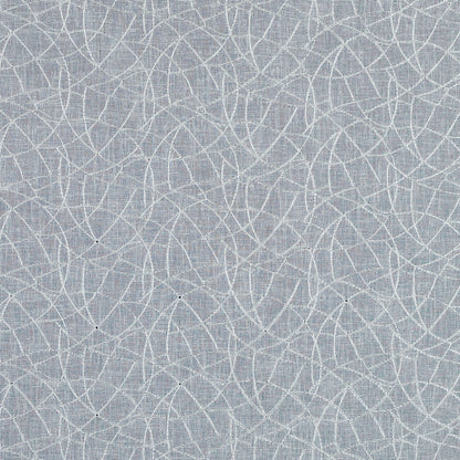 White and Metallic Silver Embroidered Drapery Sheer