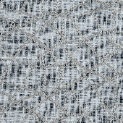 Gray and Metallic Silver Embroidered Drapery Sheer - Detail