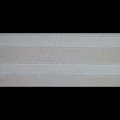 Natural and Metallic Silver Awning Striped Drapery Sheer Full