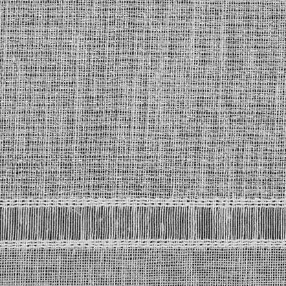 White and Metallic Silver Awning Striped Drapery Sheer - Detail