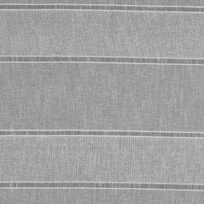 White and Metallic Silver Awning Striped Drapery Sheer