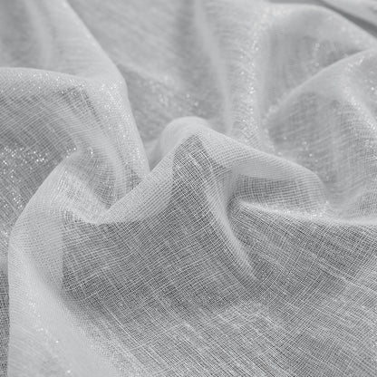 White and Metallic Silver Drapery Sheer - Detail