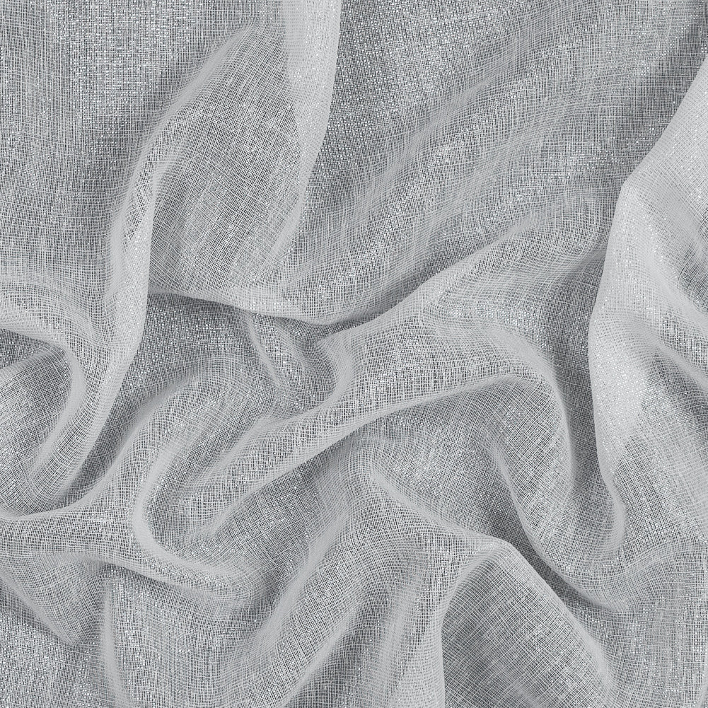 White and Metallic Silver Drapery Sheer