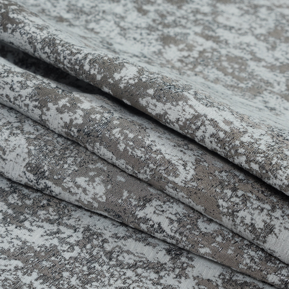 Pewter Metallic Marble Chenille - Folded