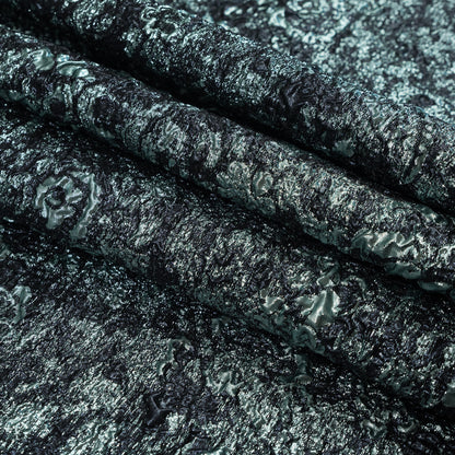 Metallc Blue Abstract Brocade Folded