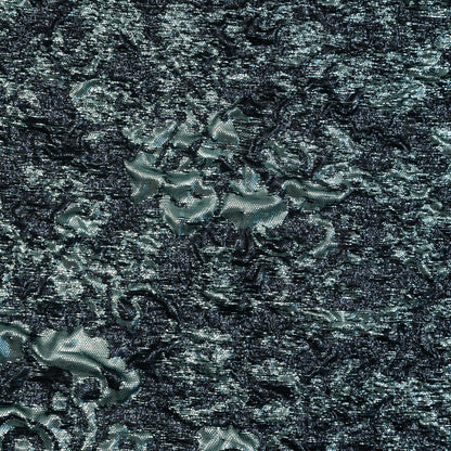 Metallc Blue Abstract Brocade Detail