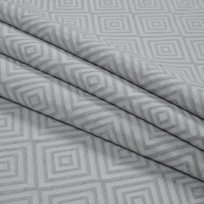 Gray and Off-White Diamond Patterned Jacquard Folded