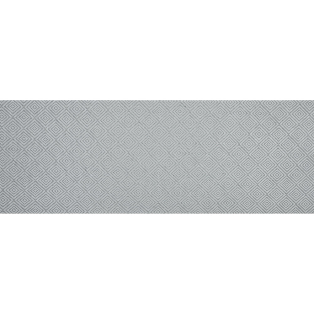 Gray and Off-White Diamond Patterned Jacquard Full