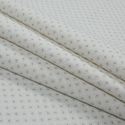 White and Gray Diamond Patterned Jacquard - Folded