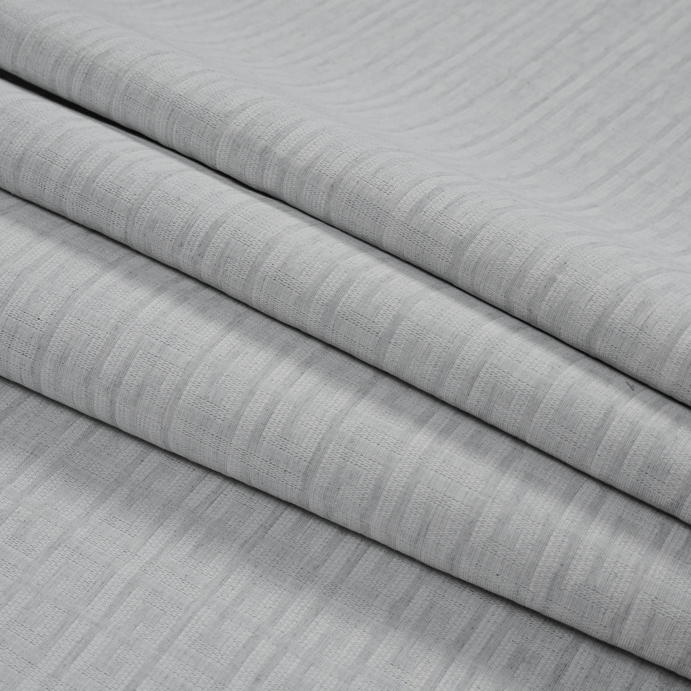 Gray Geometric Polyester and Cotton Jacquard - Folded