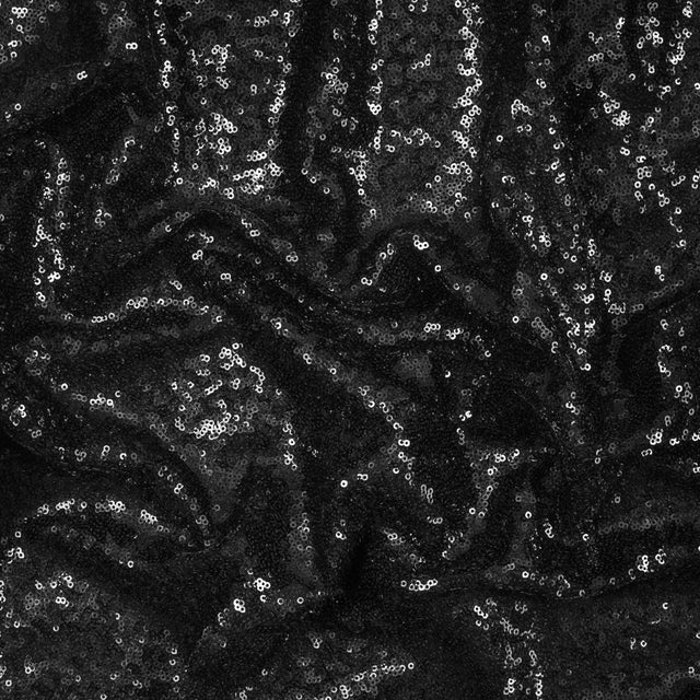 Black Baby Sequins on Mesh