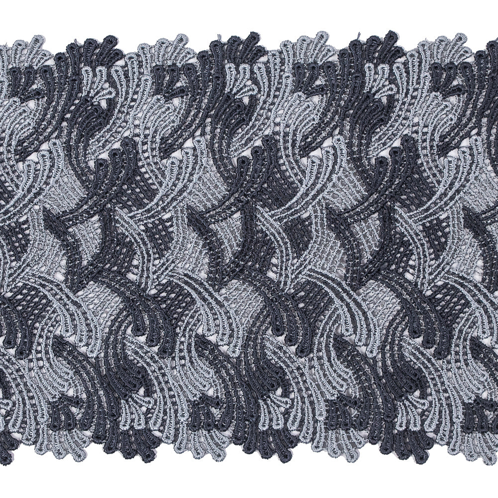 Pavement Gray Venise Lace Trim - 6" Detail