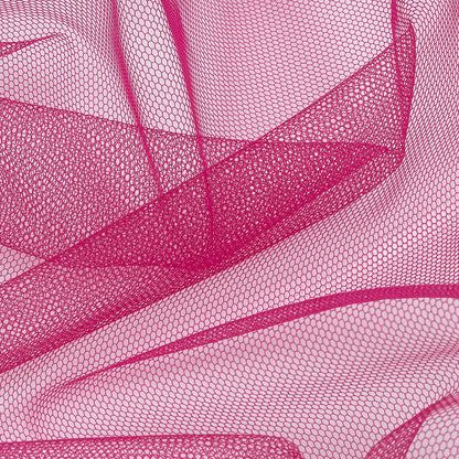 Leonardo Dark Magenta Soft Nylon Tulle - Folded