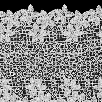 White Floral Lace Trim - 6" Detail