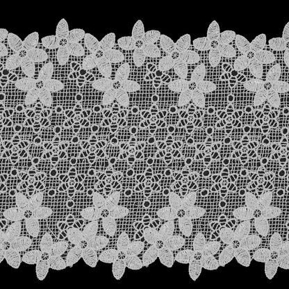 White Floral Venise Lace Trim - 6.5 - Detail