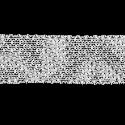 White Geometric Lace Trim - 6.5