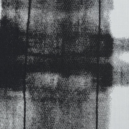 Black and White Painterly Plaid Printed Cotton Crepe Detail