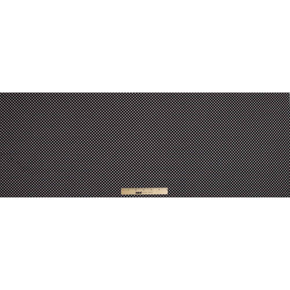 Black and Orange Geometric Printed Cotton Voile - Folded