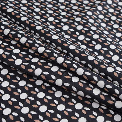 Black and Beige Geometric Cotton Sateen Detail