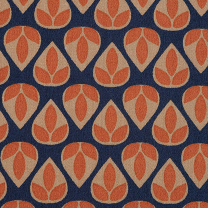 Orange and Navy Geometric Stretch Cotton Sateen Full