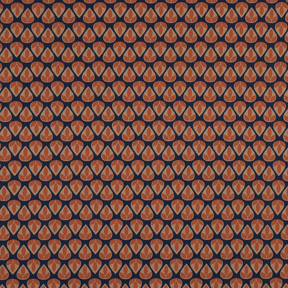 Orange and Navy Geometric Stretch Cotton Sateen