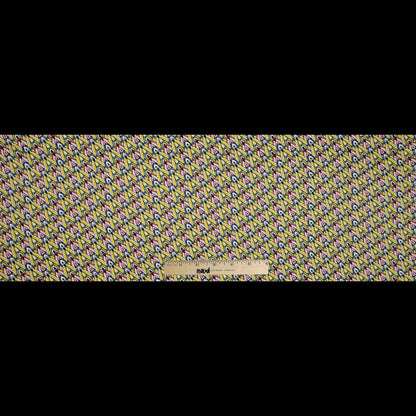 Yellow. Blue and Red Printed Stretch Cotton Sateen - Folded