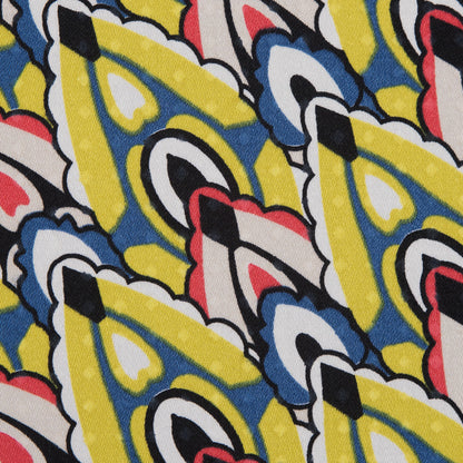Yellow. Blue and Red Printed Stretch Cotton Sateen - Full