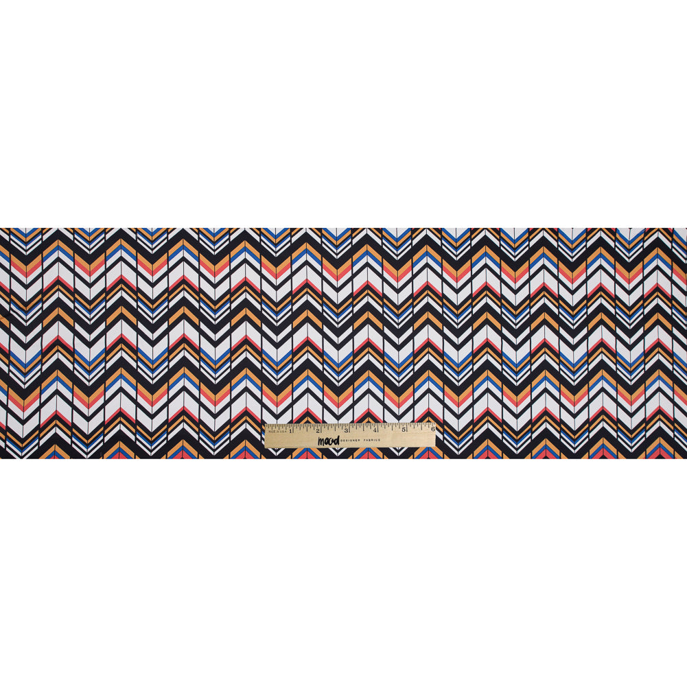 Yellow, Red and Blue Chevron Stretch Cotton Sateen - Full