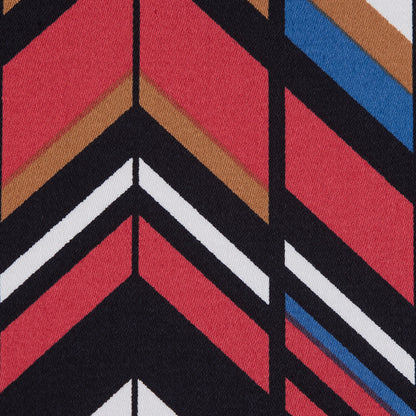 Red, Brown and Blue Chevron Stretch Cotton Sateen Full