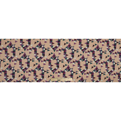 Beige, Magenta and Forest Geometric Stretch Cotton Sateen Folded