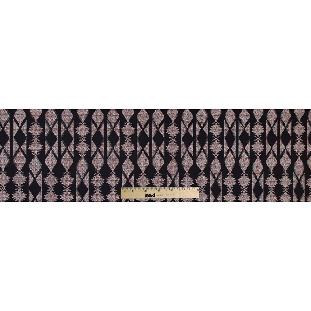 Black and Brown Geometric Stretch Cotton Twill Folded