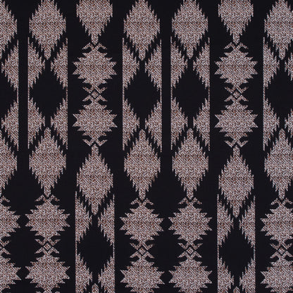 Black and Brown Geometric Stretch Cotton Twill