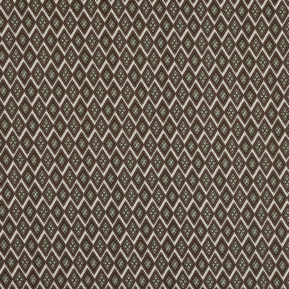 Mulch Brown and Desert Sage Geometric Stretch Cotton Twill
