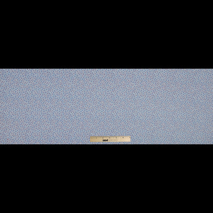 Light Blue, Red and White Floral Cotton Voile - Full