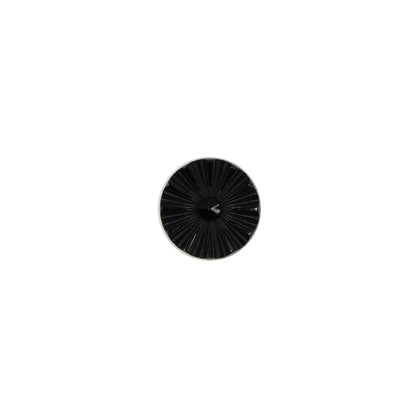 Italian Black Floral Nylon Button - 16L/10mm