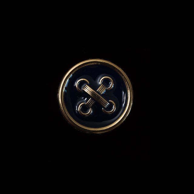 Italian Navy and Gold Metal Button - 24L/15mm