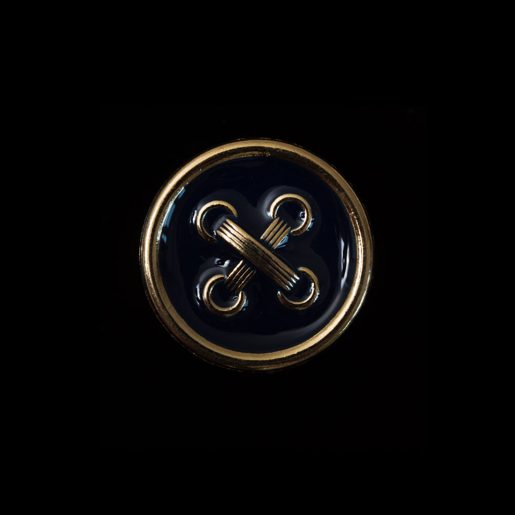 Italian Navy and Gold Metal Button - 32L/20mm