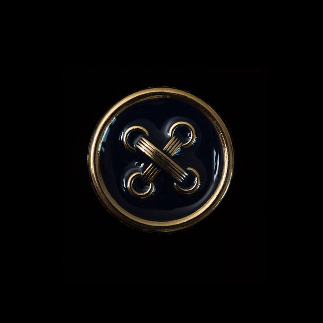 Italian Navy and Gold Metal Button - 32L/20mm
